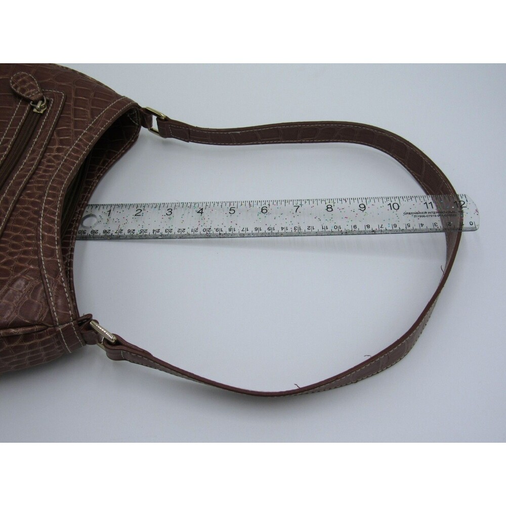 Liz Claiborne Purse Accessories Brown Embossed Snakeskin Womens Shoulder Bag - Picture 8 of 16